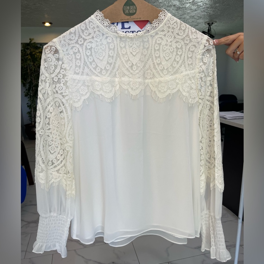 Elegant White Lace Blouse